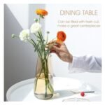 Decorative Glass Vase for Flowers Plants Home Decor Office Living Table Decorations, Vases for Home Decor, Luster Glass Vase,Modern - (Crystal Amber, Approx 9 Inches Height)