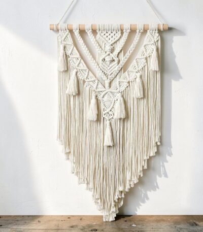 handmade macrame wall hanging boho cotton wall decor
