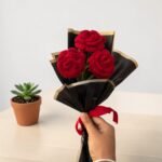 Handmade Crochet Red Rose Bouquet