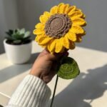 Handmade Crochet Sunflower Stem