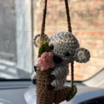 Handmade crochet koala car hanging