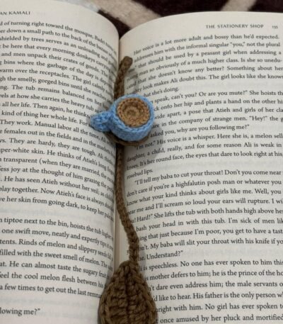 Handmade crochet coffee cup bookmark