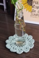 Handmade Crochet Coaster Set – Floral Knit Mug Mat | Table Decor Coasters - Image 4