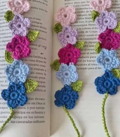 crochet flower bookmark handmade
