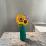 Decorative Glass Vase for Flowers Plants Home Decor Office Living Table Decorations, Vases for Home Decor, Luster Glass Vase,Modern - (Crystal Amber, Approx 9 Inches Height)