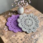 Handmade Crochet Coaster Set – Floral Knit Mug Mat | Table Decor Coasters