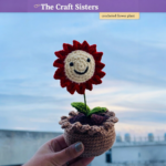 Crochet Smiling Flower Pot | Cute Aesthetic Home Decor | Premium Gift Item