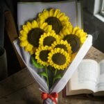 handmade crochet sunflower bouquet gift