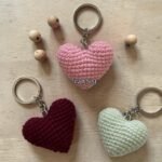 Handmade Crochet Heart Keychain | Cute Soft Yarn Keyring | Gift for Couples, Friends & Valentine | Aesthetic Bag Charm