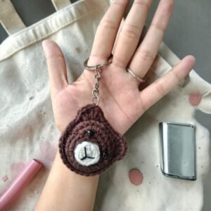 Handmade Crochet Teddy Bear Keychain | Cute Bear Bag Charm | Aesthetic Handmade Key Ring Gift