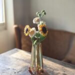 Handmade Crochet Sunflower & Daisy Flower Arrangement with Vase | Forever Flowers Decor | Aesthetic Handmade Gift